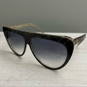 Laura Biagiotti Vintage 80s Oversized Browband Italian Sunglasses with Case